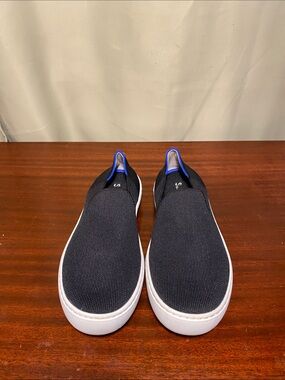 Rothy’s The Slip On Black Solid Knit Recycled Fabric  Sneaker  Women 7